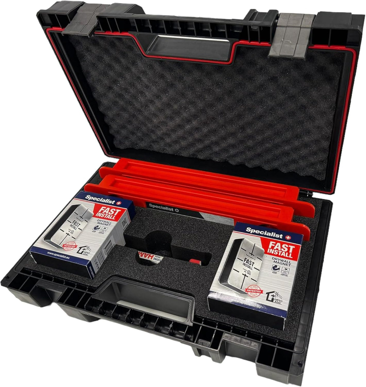 Specialist+, Werkzeug-Sets, Werkzeugset für die Montage von Trockenbaurahmen, Komplett im Kunststoffkoffer I x2 FAST INSTALL