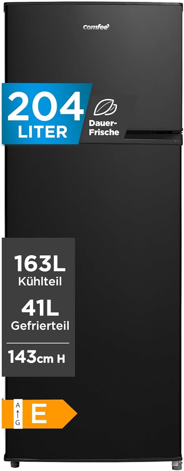 Comfee, Kühl-Gefrierkombination, 143cm, RCT284DK2A Kühl-/Gefrierkombination/Gefrierteil oben/176