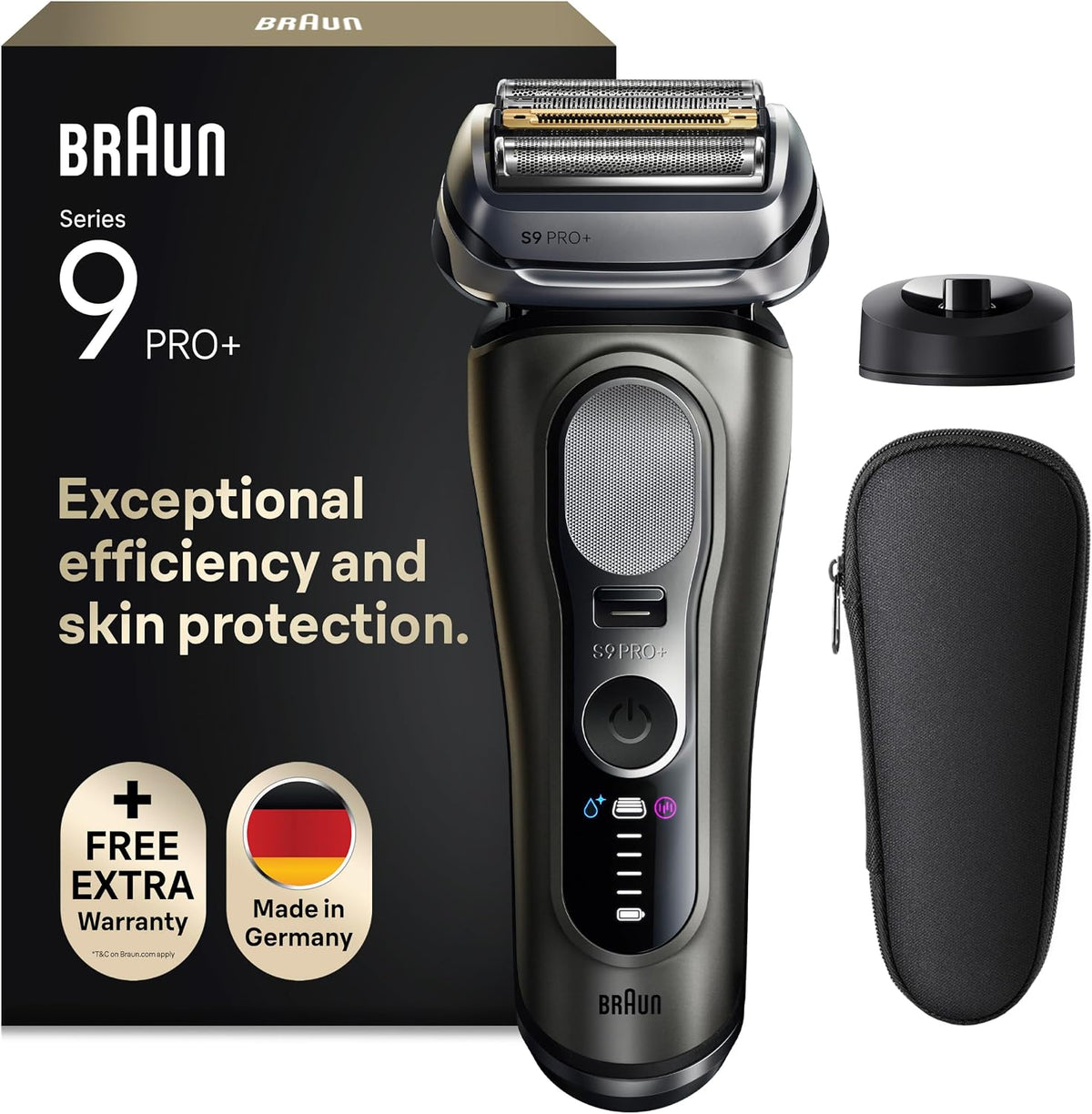 Braun, Folienrasierer, Glatzen Rasierer Herren Series 9 PRO+, Graphit