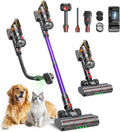 Fieety, Stabstaubsauger, 600W, 1M, Akku Staubsauger /50kPa/65Min, Staubsauger Kabellos mit Tierpflegebürste, Schlauch