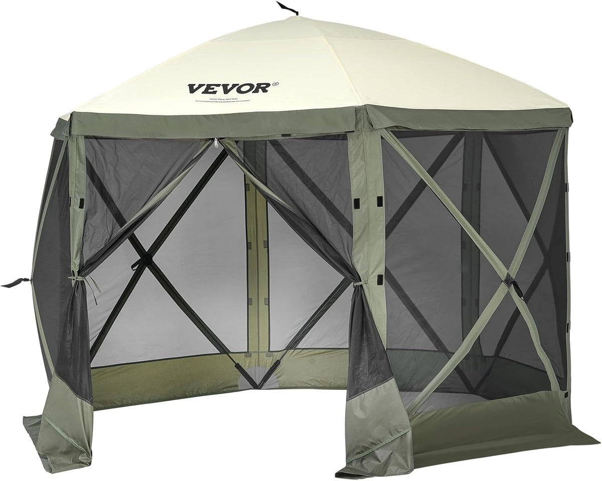 VEVOR, Pavillon, Pop-Up- zelt, Pop-Up-Zelt mit 6-seitigem Baldachin, Sonnenschutz mit 6 abnehmbaren Sichtschutz-Windtüchern und