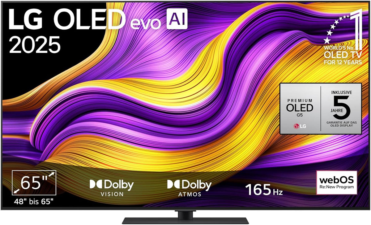 LG, Fernseher, 65 Zoll, 165 cm, OLED65G59LS TV 4K OLED evo AI TV (α11 Gen2 4K AI, webOS 25, 120Hz (VRR bis zu 165Hz)) [Modelljahr 2025]