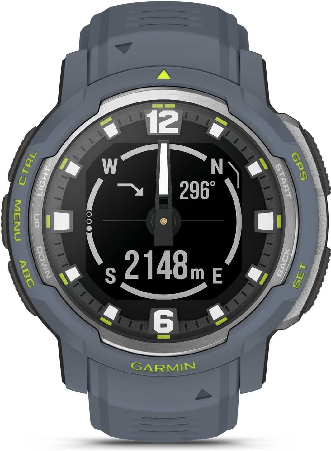 Garmin, Smartwatch, 45 mm, Instinct Crossover, GPS-Hybrid-, Granitblau/Silber