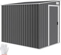 Gerätehaus, Outsunny, 154x206,5x181 cm, 2,81m, Metall ² mit Pultdach Dunkelgrau