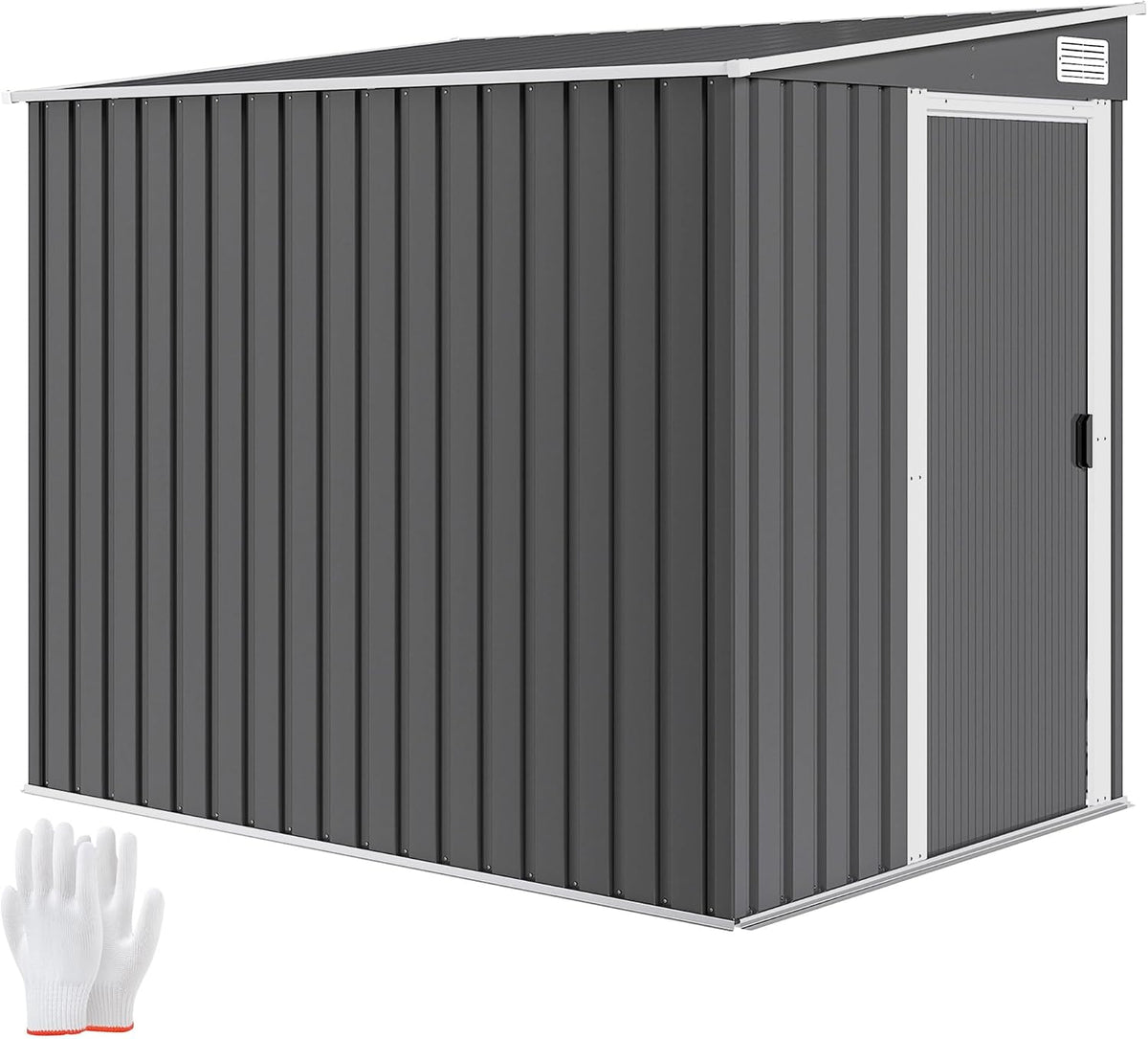 Gerätehaus, Outsunny, 154x206,5x181 cm, 2,81m, Metall ² mit Pultdach Dunkelgrau