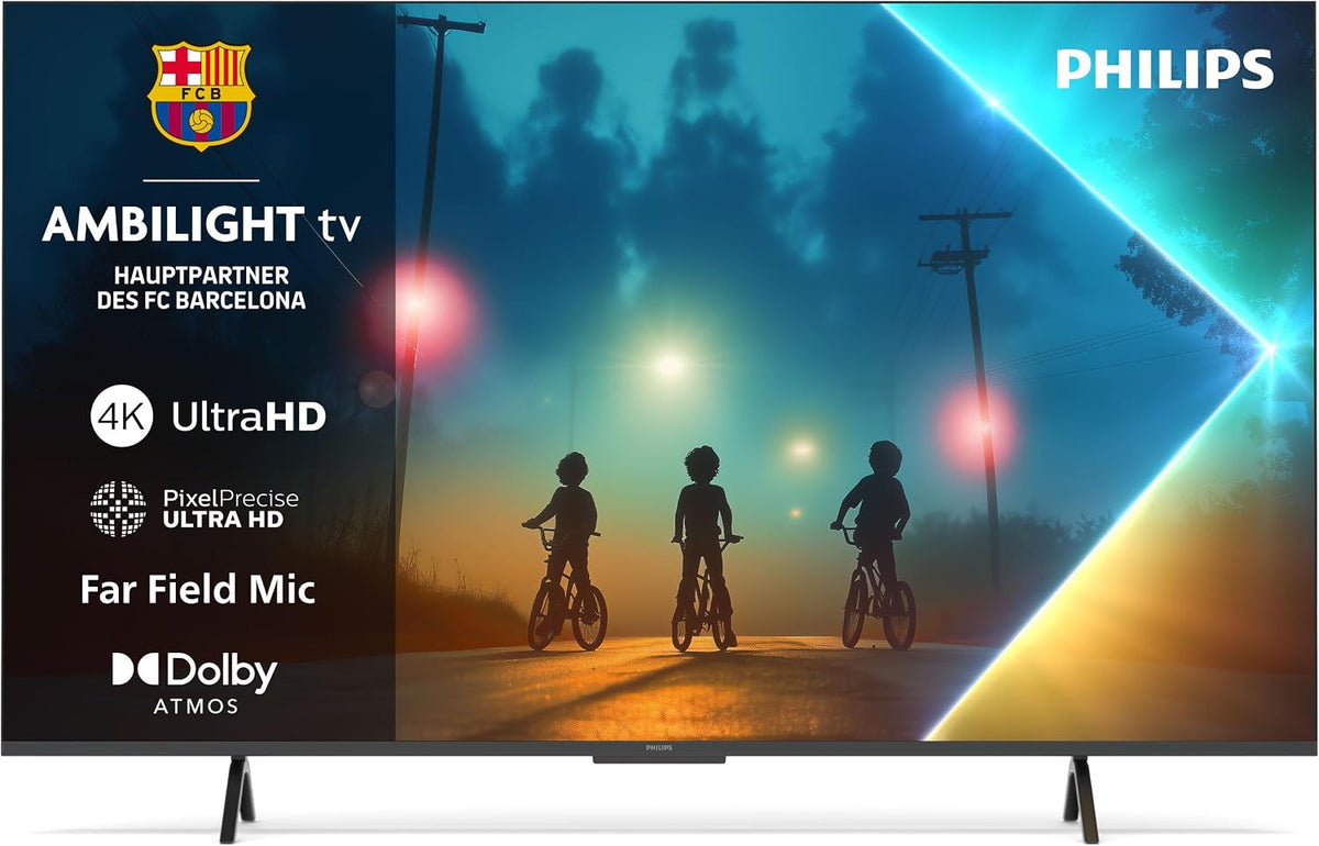 PHILIPS, Fernseher, 43 Zoll, Smart TV, Ambilight 43PUS8200 4K LED Smart TV - Display mit Pixel, Titan OS, Dolby Vision und Dolby Atmos Sound
