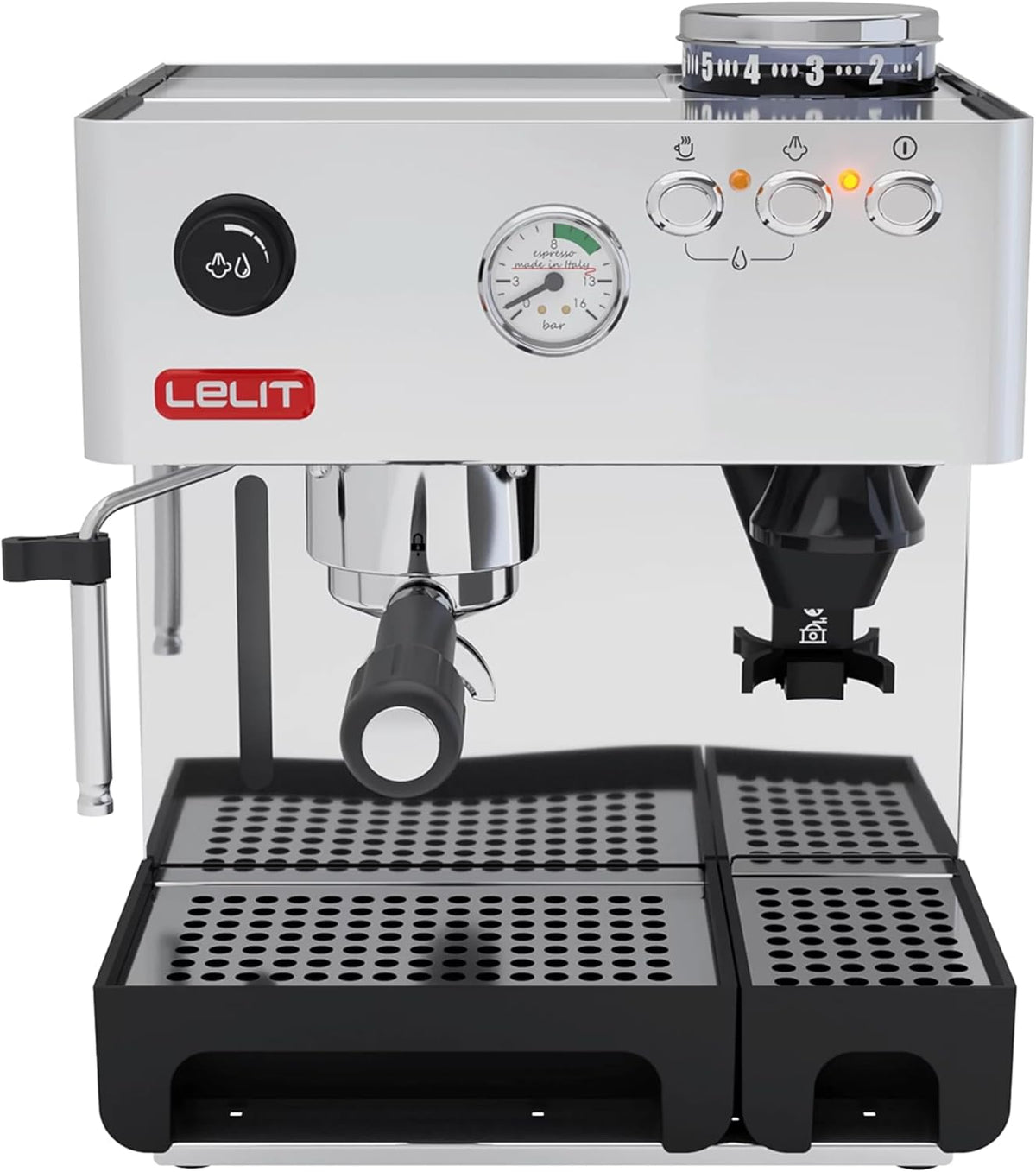 Lelit, Milchaufschäumer, Anita Kaffeemaschine - Mit bewegelichem und Mahlwerk