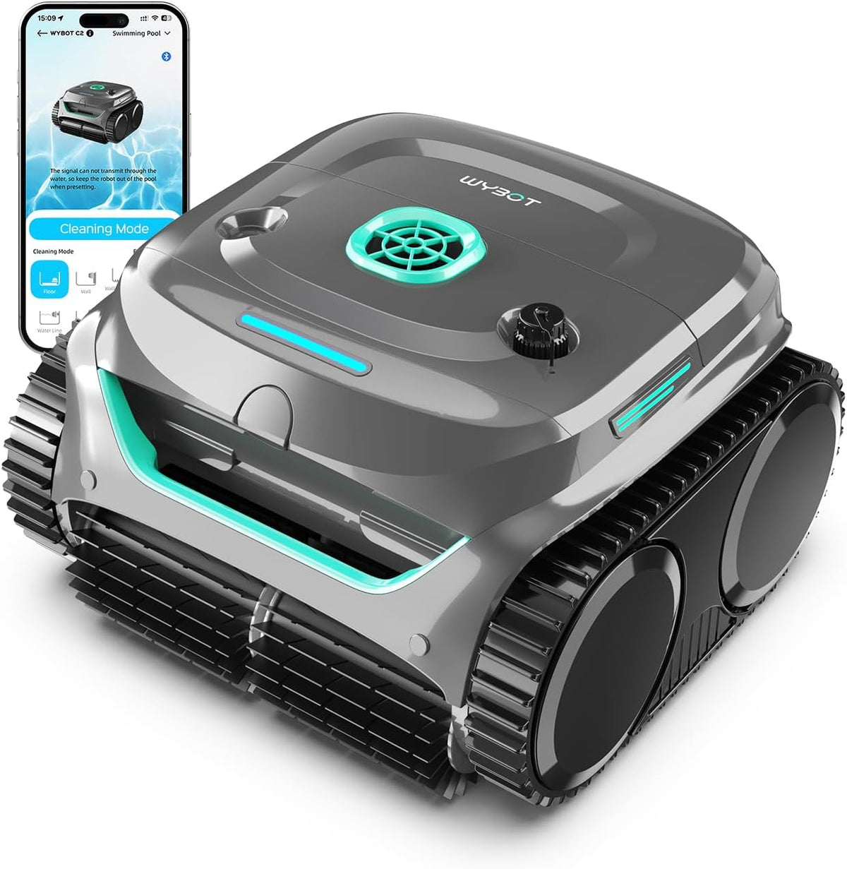 WYBOT, Poolroboter, 150 m, C2 Akku, Boden und Wand, 180 Min, App-Steuerung