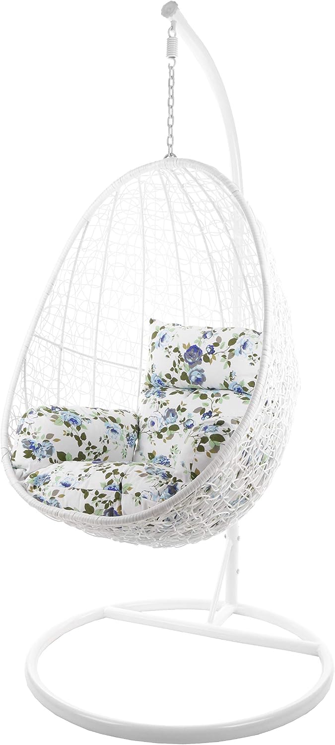 Hängesessel, Kideo, Komplettset: mit Gestell & Kissen, Lounge-Möbel, Poly-Rattan