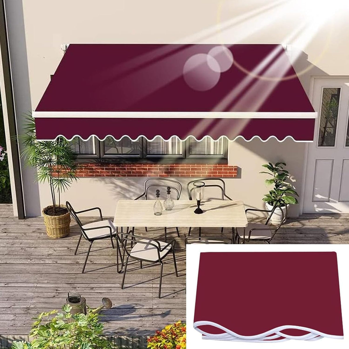 Generisch, Pavillon, 3 m, Outdoor 5 x manuelles/elektrisches Terrassen-Vorzelt, Sonnenschutz für Garten, Veranda
