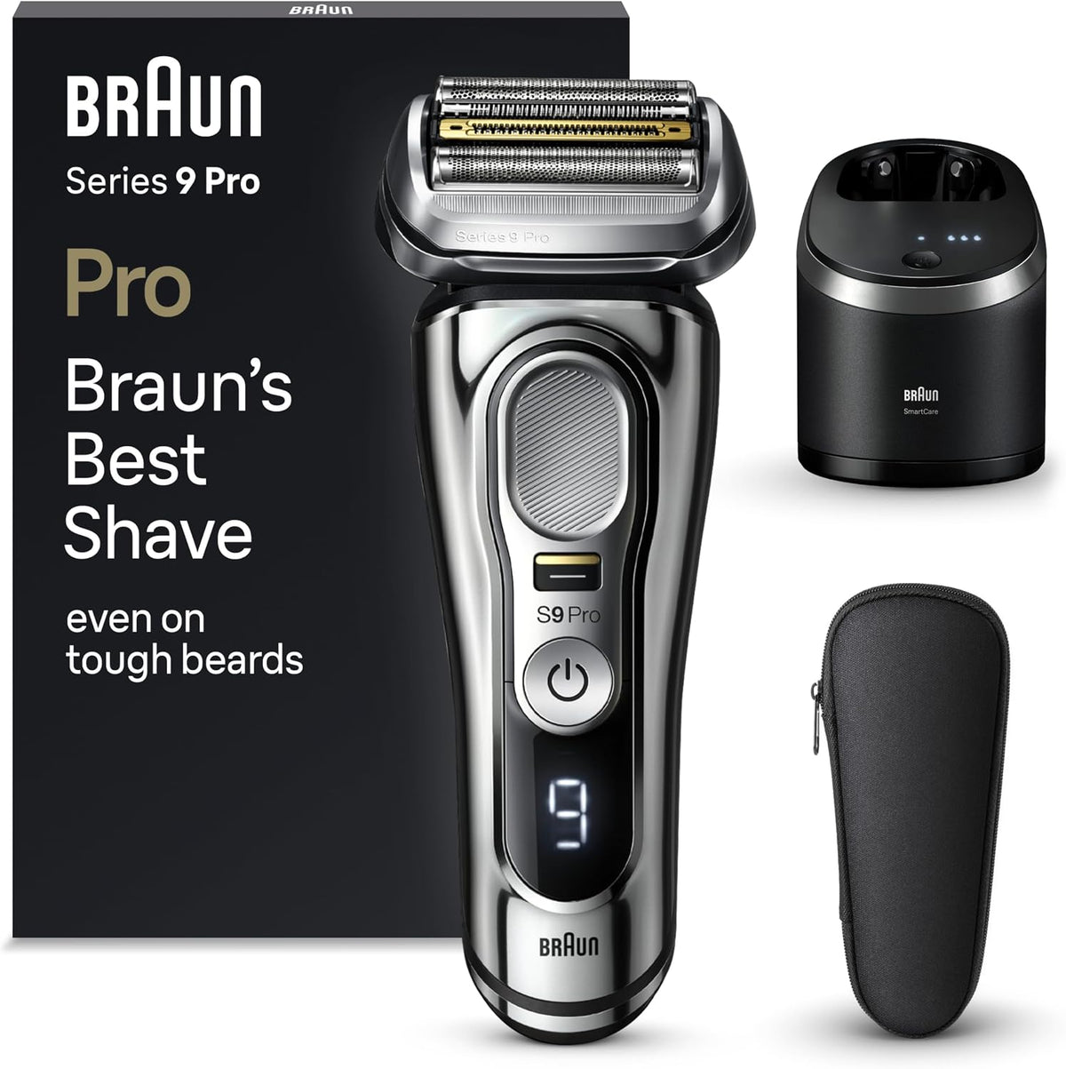 Braun, Folienrasierer, Series 9 Pro Premium Elektrorasierer mit 4+1 Scherkopf, Rasierer Herren Elektrisch, ProLift Trimmer