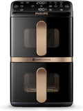 PHILIPS, Heissluftfritteuse, 10 L, Stacked Airfryer 4000 Serie Heißluftfritteuse, Schwarz