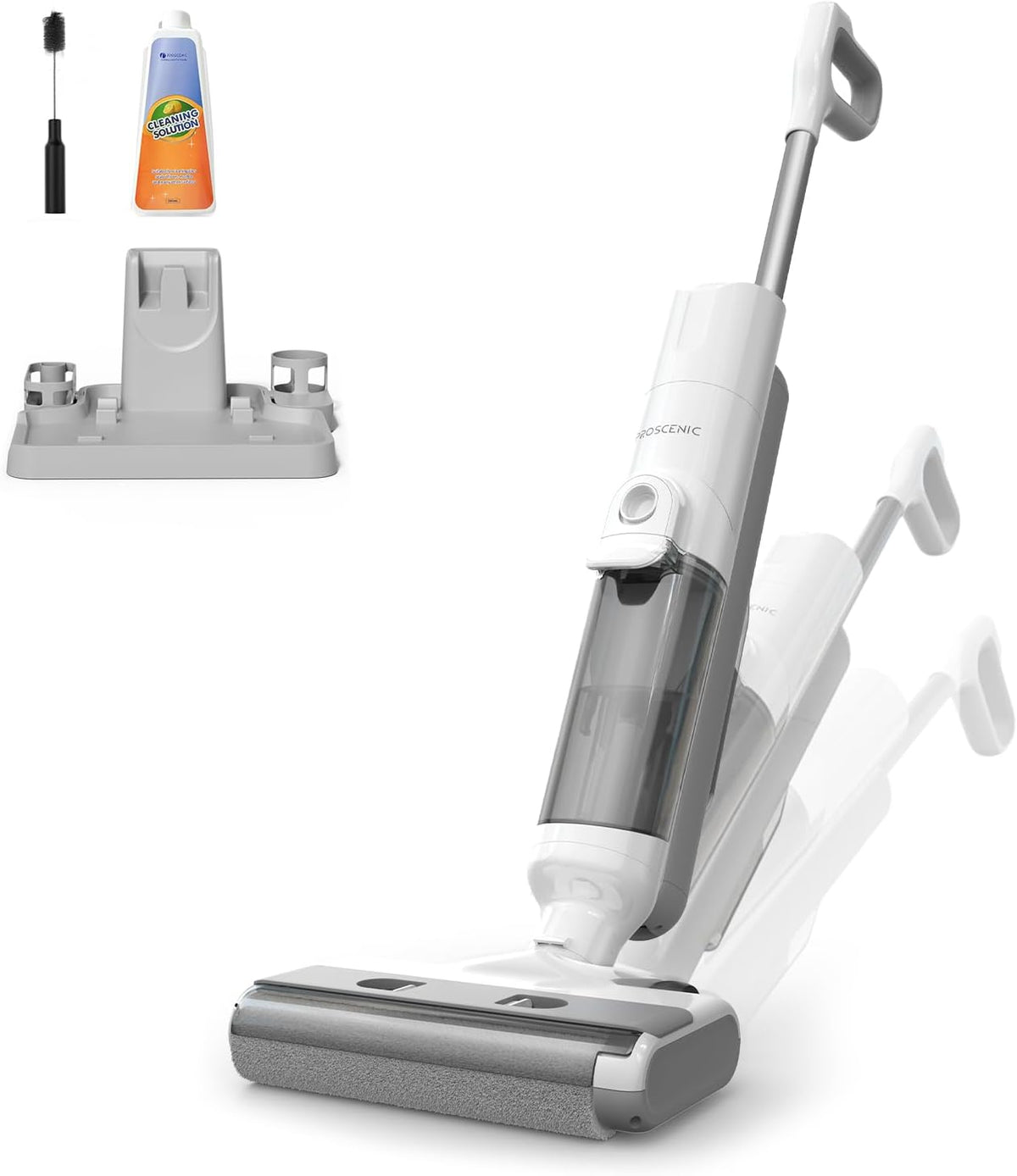 Proscenic, Nass-Trockensauger, F10 Ultra Nass Trockensauger Akku, 60 Min Staubsauger mit Wischfunktion, Selbstreinigungsfunktion