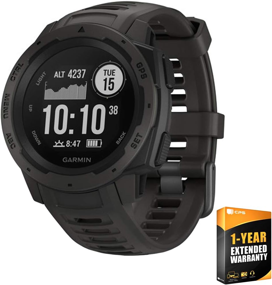 Garmin, Fitness-Tracker, Instinct - wasserdichte GPS-Smartwatch mit, Fitness Tracker und Smartphone Benachrichtigungen. Viele