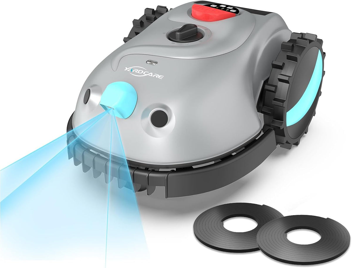 YARDCARE, Mähroboter, 4 Ah, V100 ohne Begrenzungskabel Rasenroboter mit Kamera, Hindernisvermeidung, Vision Navigation