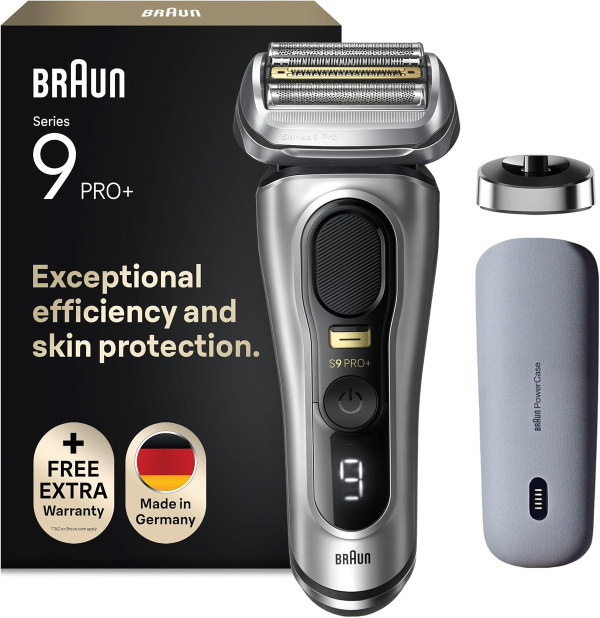 Braun, Folienrasierer, Series 9 Pro+ Rasierer Herren Elektrisch, Elektrorasierer mit 5 Pro Rasierelementen, Langhaarschneider