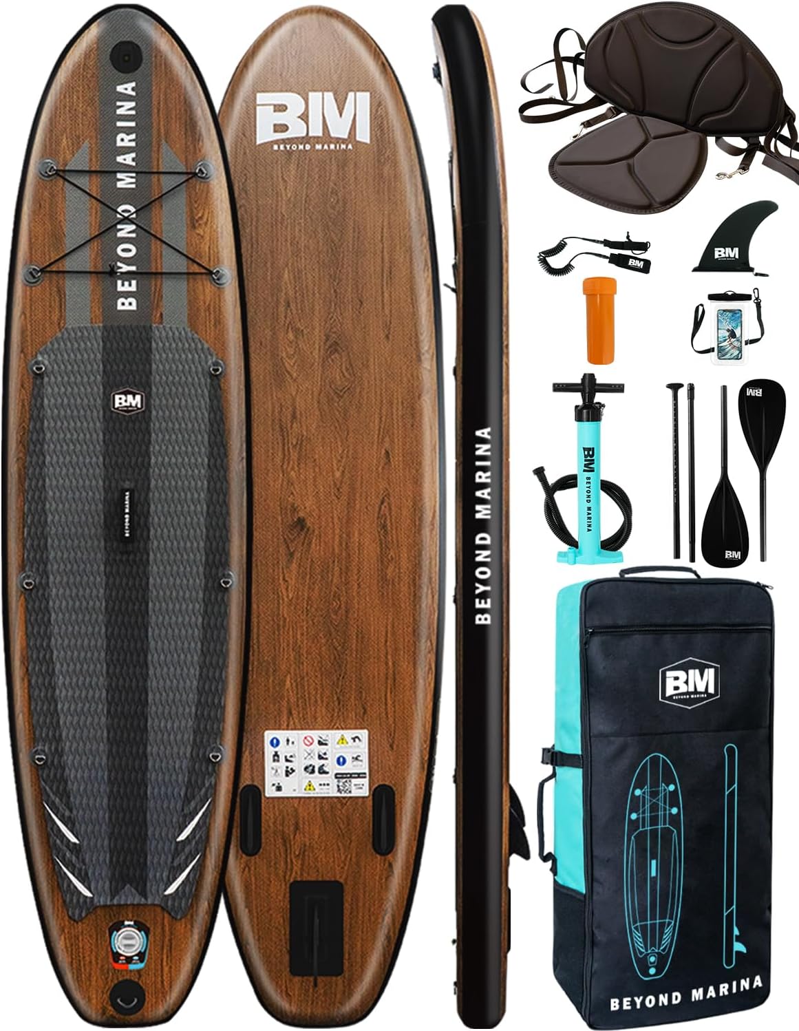 BEYOND MARINA, SUP-Board, 320 cm, 84 cm, Heavy-Duty SUP Board (81/ Breite), Premium Stand Up Paddling Board, mit Sitz