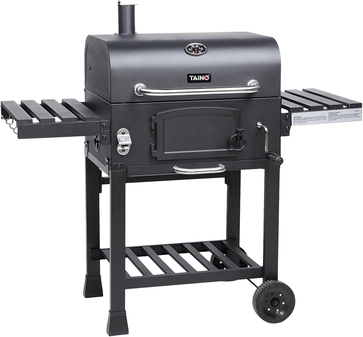 TAINO, Holzkohlegrill, HERO XL BBQ Smoker GRILLWAGEN Holzkohle Grill Grillkamin