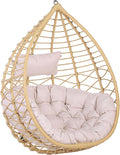 Beliani, Hängesessel, Polyrattan, Braun, Beige, Moderner Hängekorbsessel Rattan ohne Gestell inkl. Kissen