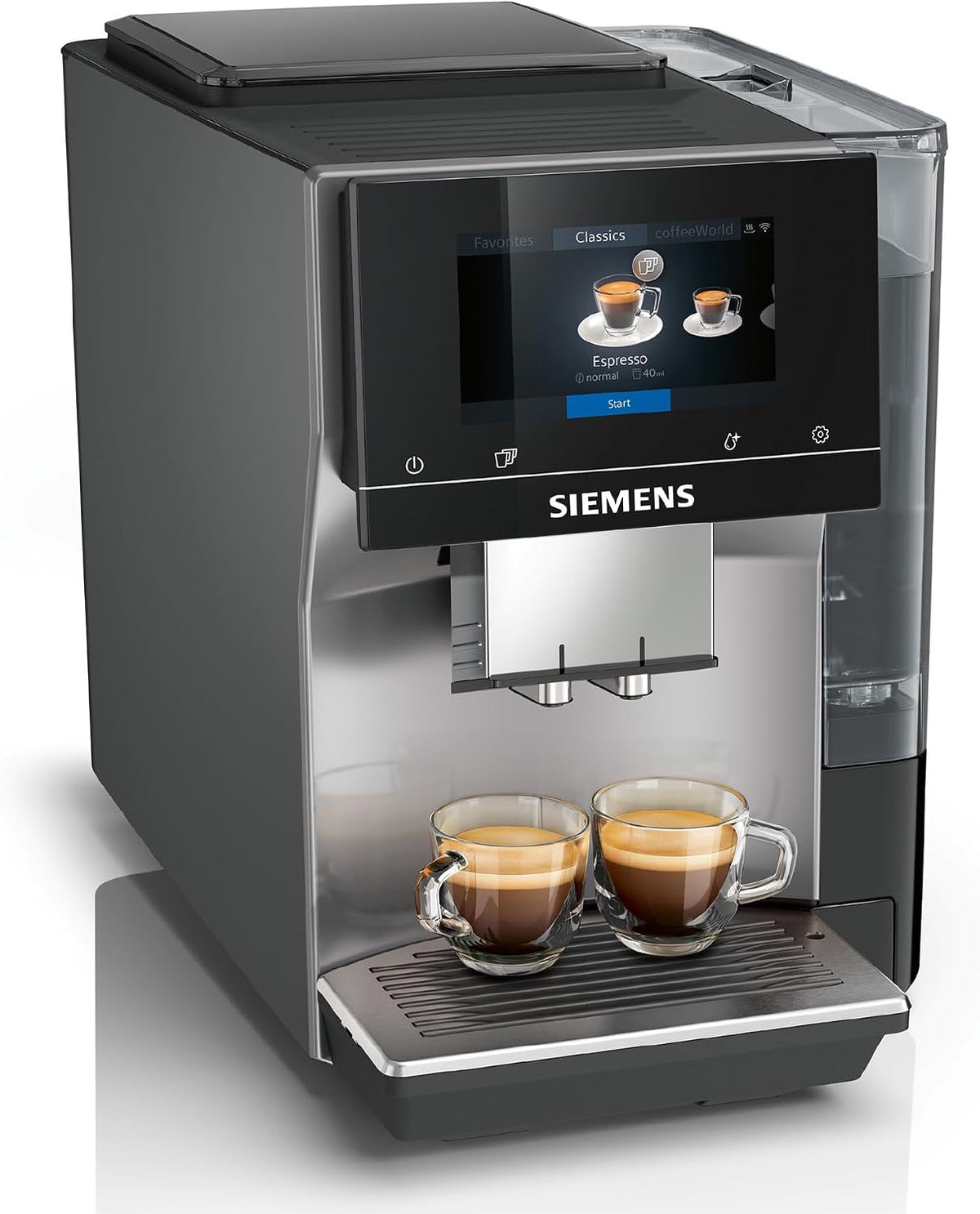 Siemens, Kaffeevollautomat, EQ700 classic, großes farbiges TFT-Display, 36 Heiß- und Kaltgetränke, Cold Brew, 10 Favoriten