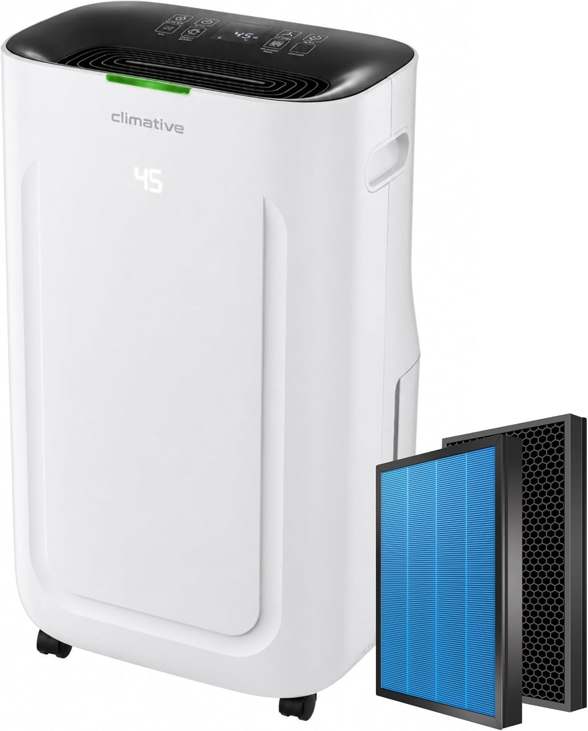 Climative, Luftentfeuchter, 40 m, 20L, Elektrisch mit HEPA Filter SILENT ION UV /24h WLAN Air, Wohnung, Badezimmer gegen Feuchtigkeit
