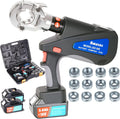 AMZCNC, Crimpzangen, 300mm, 18V, Wiederaufladbare Hydraulische Crimpzange, Lithium Batterien 2 Stück, 16- ², 11 Stempel