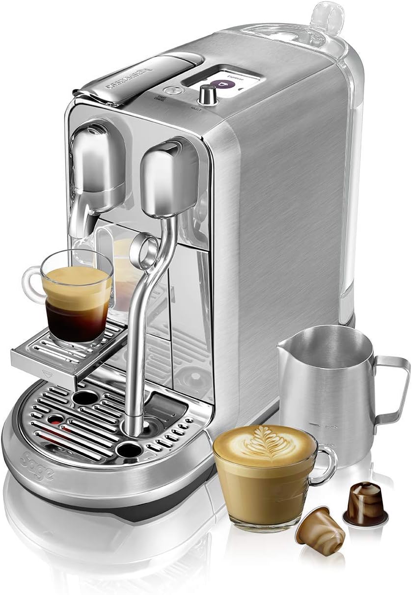 Nespresso, Kaffeemaschine, Sage SNE800BSS the Creatista Plus Kaffeekapselmaschine, Gebürstetes Edelstahl, Brushed Stainless Steel