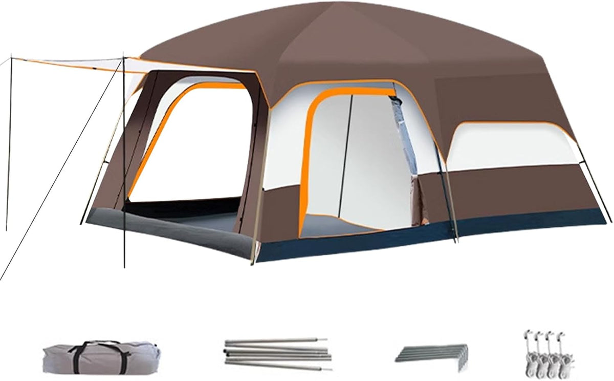 Générique, Strandmuschel, Braun., Campingzelt, Familienzelte, Mehrkammerkabine, wetterfester Schutz für Wandern