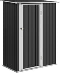 Gerätehaus, Outsunny, 142 x 86 x 189cm, 1,07 m, Metall ² mit Pultdach Dunkelgrau