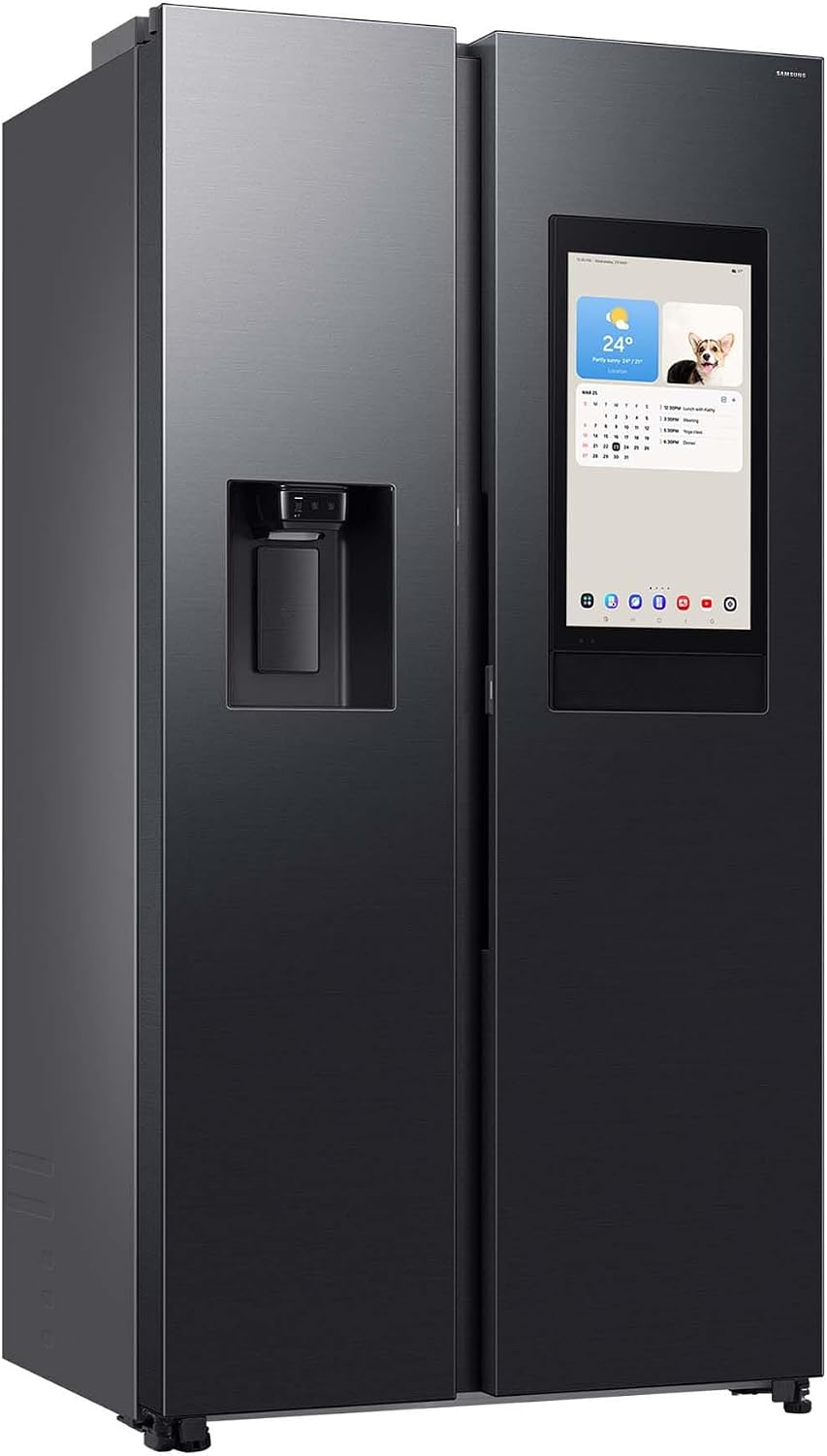 Samsung, Kühl-Gefrierkombination, 178 cm, 614 l, RS90F66BEFEF Side-by-Side, AI Kühlschrank mit Gefrierfach, Eis-/Wasserspender mit Wasseranschluss