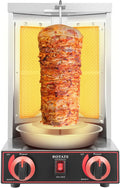 Linanty, Gasgrill, 8kg/17.6lbs, 3000 W, 3000W, Rostfreier Stahl, Schwarz, Kebab Grill, Vertikaler für Kebab, 360° Drehbarer Grills mit 2 Brennern