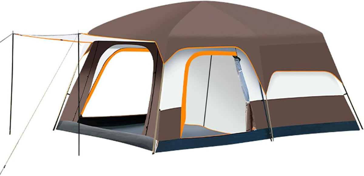 Jemora, Firstzelte, Beige/Orange/Blau/Kaffee/Dunkelgrün (optional), Luxuszelte für Camping, großes Familienzelt mit Zimmern für 4
