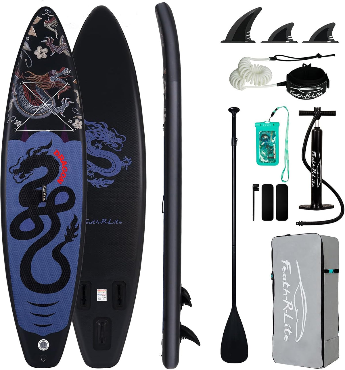 FEATH-R-LITE, SUP-Board, EVA, Nadel, Aluminium-Paddel, Paddleboard, Aufblasbare Stand Up Paddle Boards Multifunktionale