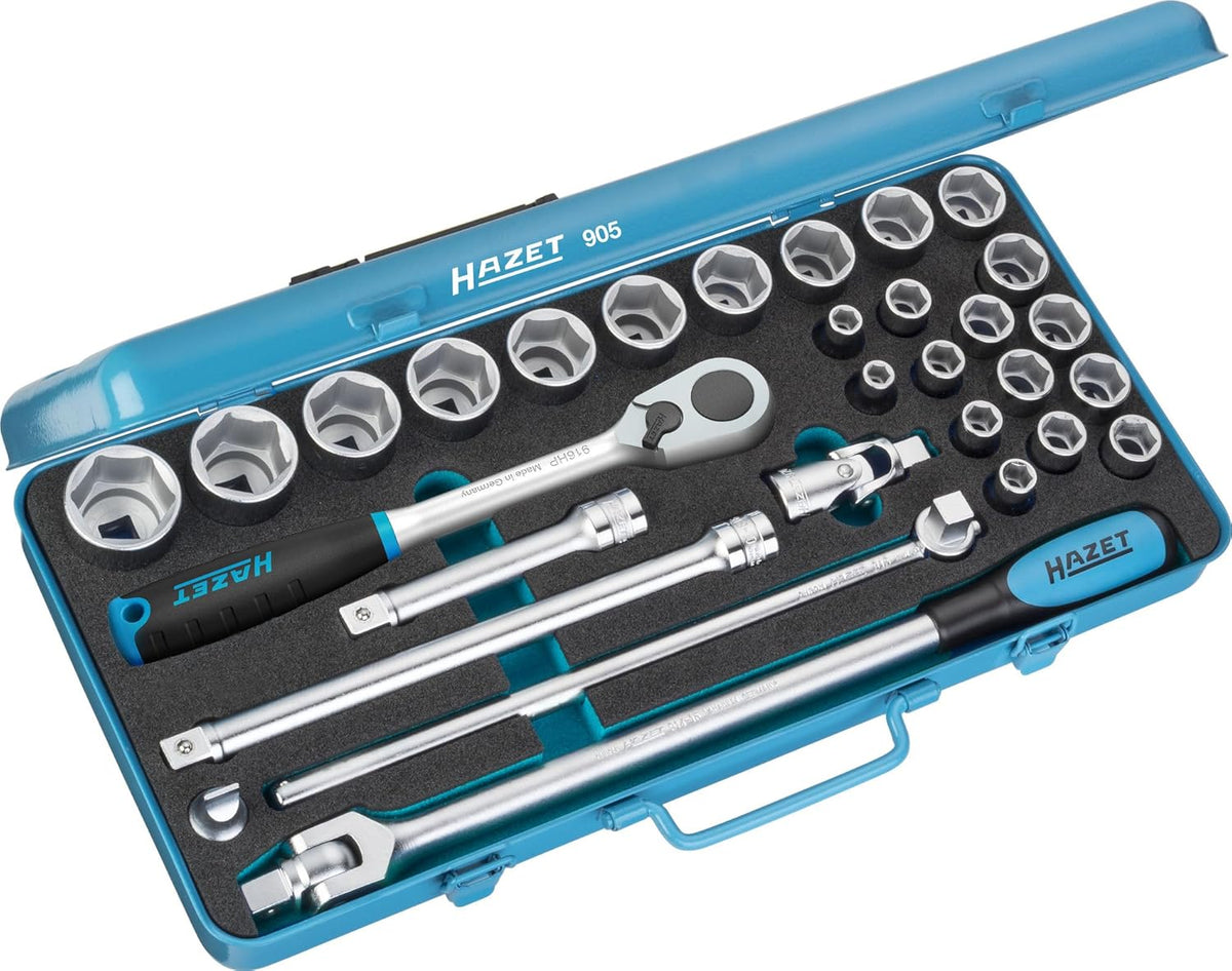 Hazet, Steckschlüsseleinsätze, 12,5 mm, 2 Zoll, 435 mm, Steckschlüssel-Satz 905, 1/ Vierkant, Länge