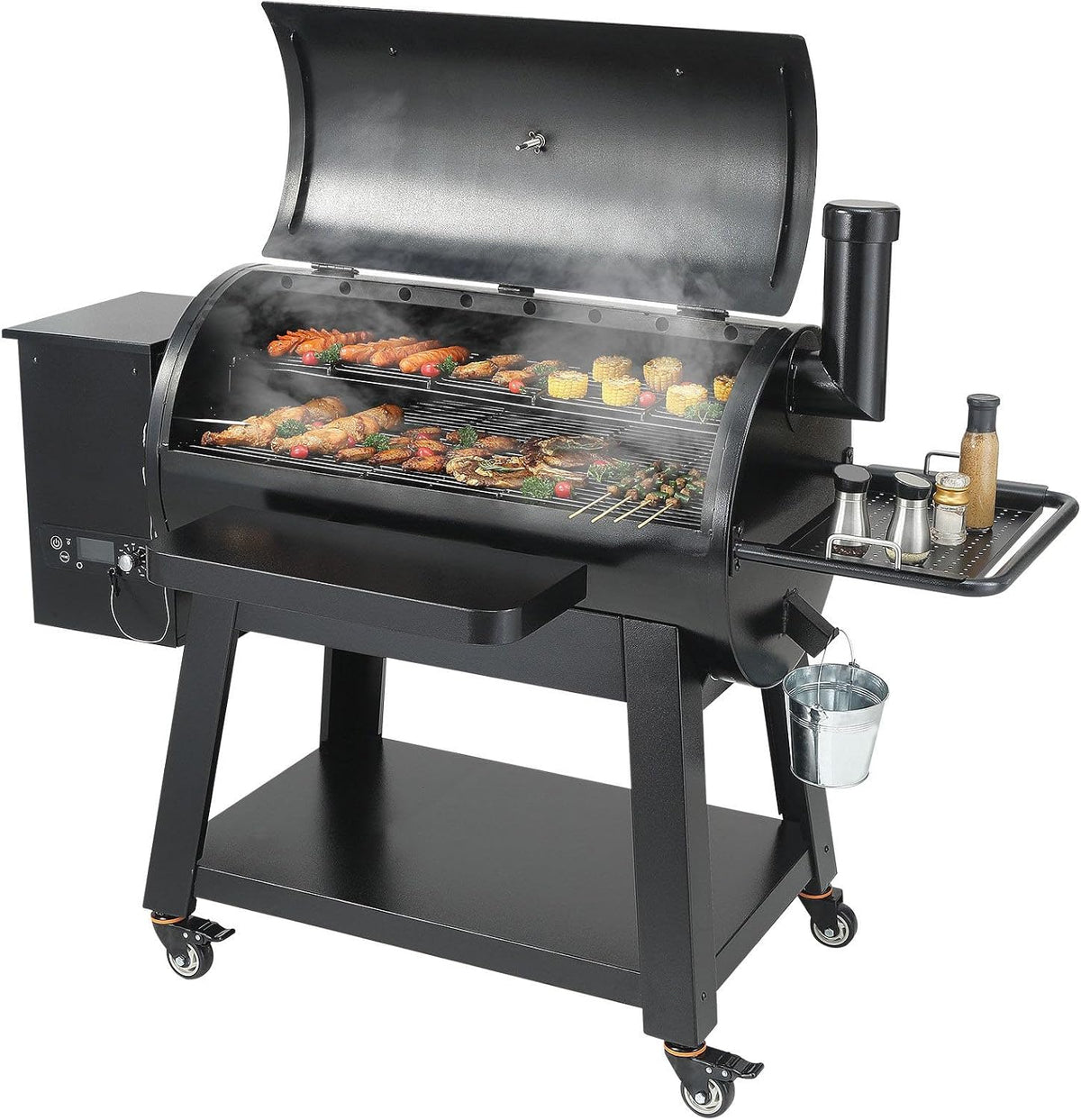 sjdoPulse, Holzkohlegrill, Tragbarer Mit Wagen, Robuste Outdoor-Kochausrüstung Für Camping Und Picknicks