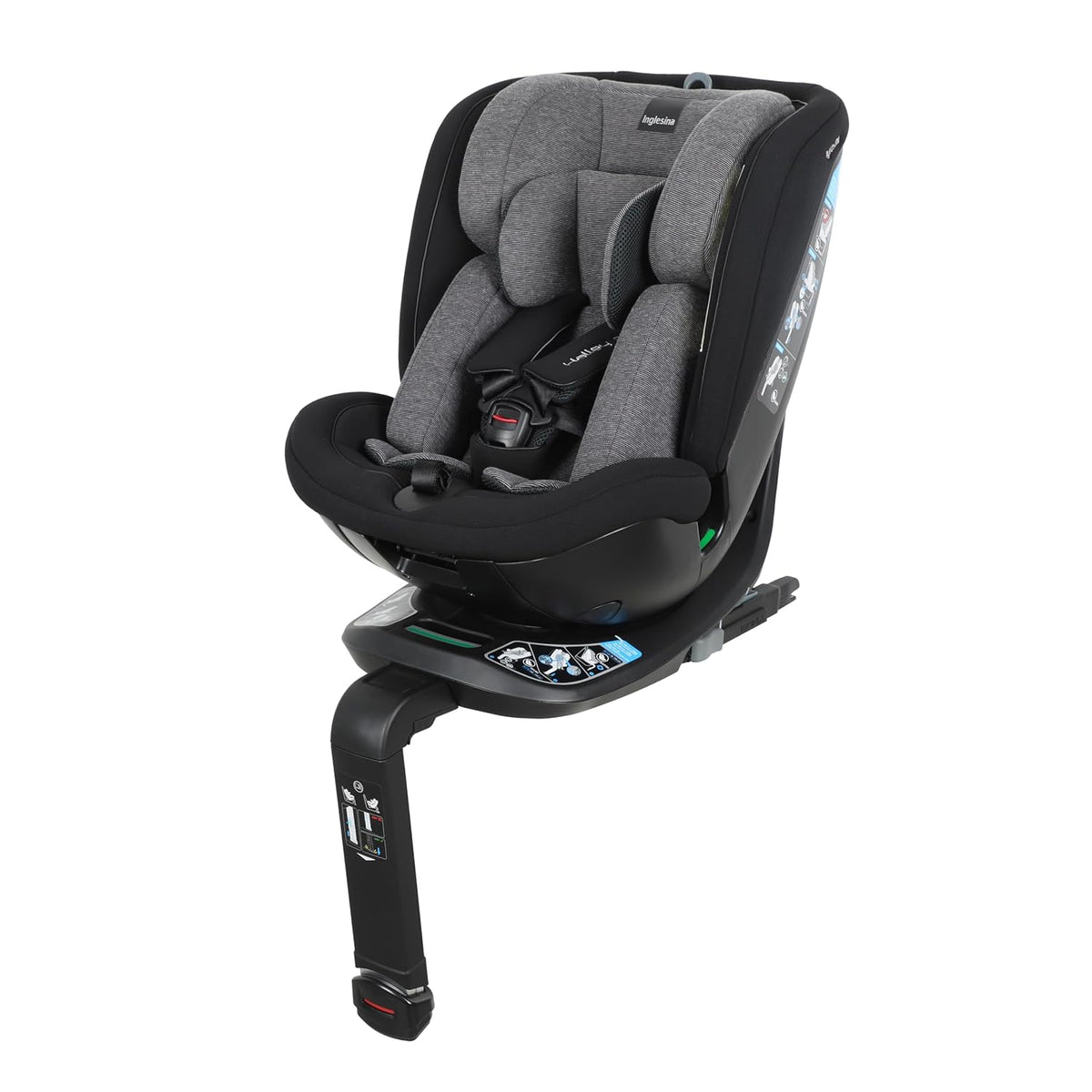 Inglesina, Kindersitz, 150 cm, Halley Pro, Schwarz, 360° Drehbarer ISOFIX, von 0 bis 12 Jahren