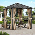 Modern Shade Outdoor Living Spaces, Pavillon, 2,5 m, Hardtop 2, 5 x Winterfest Wasserdicht Stabil Garten mit Verzinktem