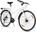 HH HILAND, Fahrrad, 28 Zoll, Velo Rennrad, 7-Gang Urban mit Aluminiumrahmen, Cityräder für Erwachsene, Mechanische Scheibenbremsen