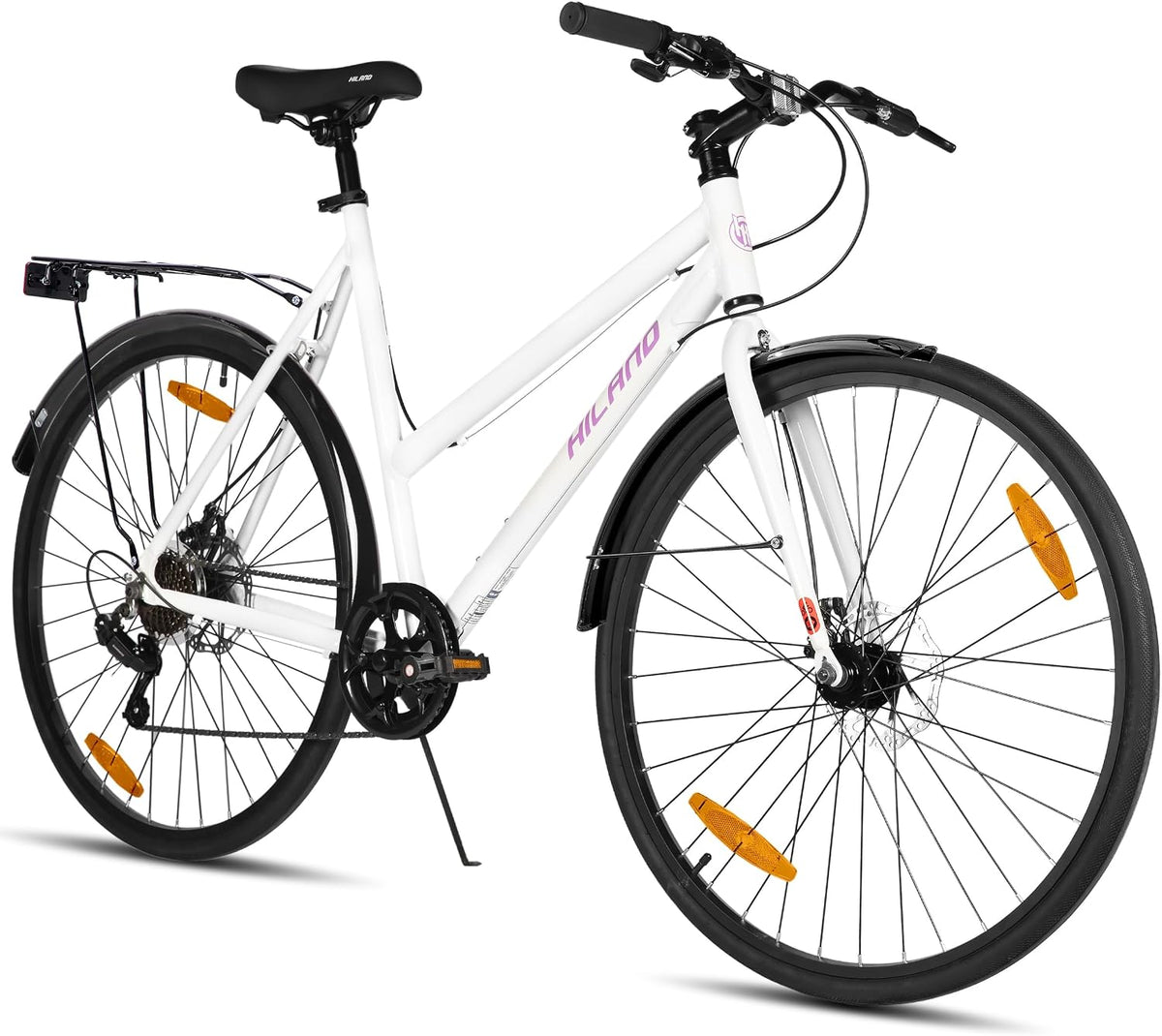 HH HILAND, Fahrrad, 28 Zoll, Velo Rennrad, 7-Gang Urban mit Aluminiumrahmen, Cityräder für Erwachsene, Mechanische Scheibenbremsen