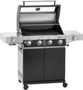 RÖSLE, Gasgrill, BBQ-Station VIDERO G4-S Schwarz, Grill mit 4 Edelstahlbrennern, extra Primezone und Seitenbrenner