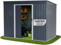 STREND PRO, Gerätehaus, 205 x 96 x 174 cm, Metall Gartenhaus mit Unterbau, Anthrazit