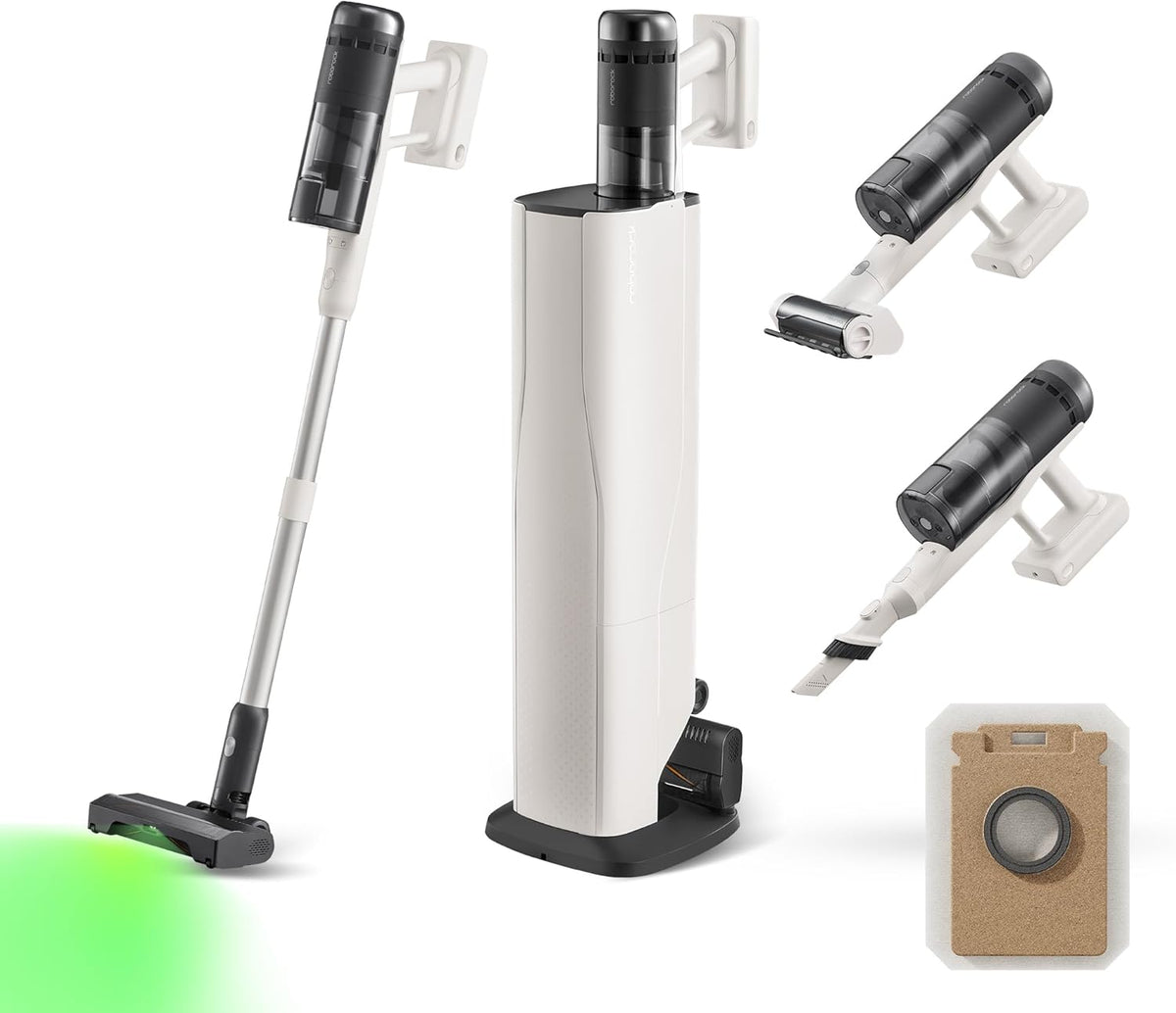 roborock, Stabstaubsauger, H60 Hub Pro Akku Staubsauger mit Absaugstation, 170AW/80 Min Eco