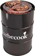 barbecook, Holzkohlegrill, Fass-Form Tonne Verchromter Grill-Rost verstellbar Ø 47.5, schwarz, 2236010000