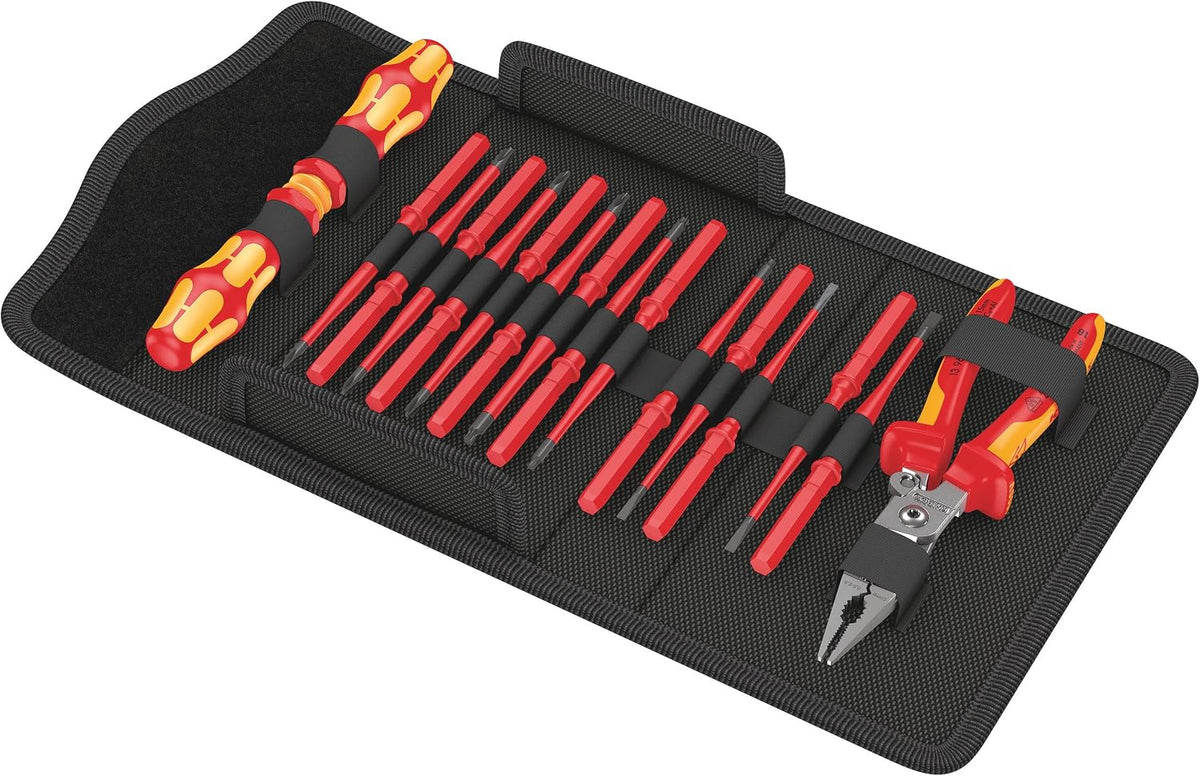 Wera, Schraubendreher-Sets, 05136027001 Kraftform Kompakt VDE 17 extra slim 1, Isolierter Schraubendrehersatz, 17-teilig