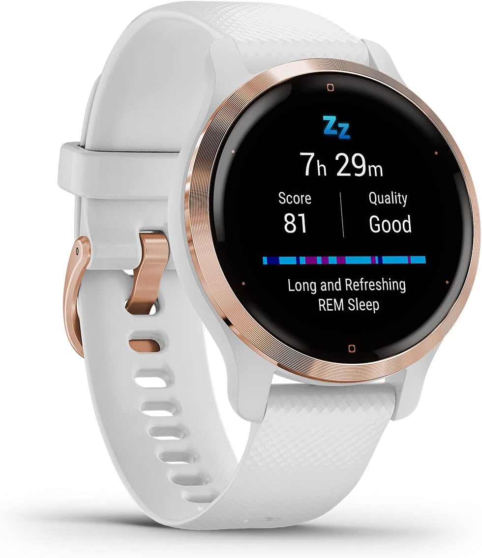 Garmin, Fitness-Tracker, Venu 2S, schlanke GPS-Fitness-Smartwatch mit ultrascharfem 1, 1' AMOLED-Touchdisplay, Gesundheitsfunktionen