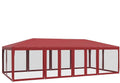 vidaXL, Pavillon, HDPE (Polyethylen hoher Dichte) mit Beschichtung, pulverbeschichtetes Eisen, Rot
