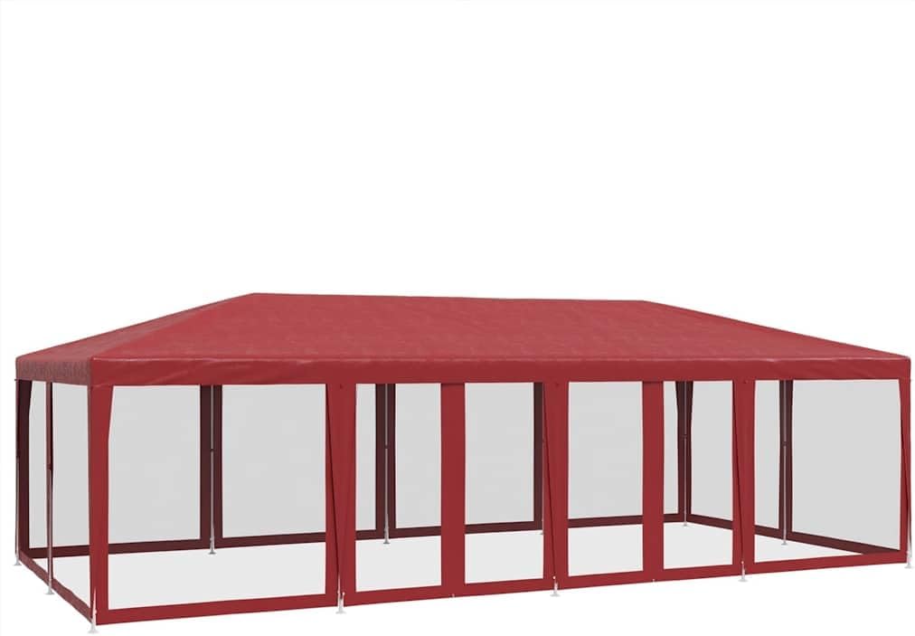 vidaXL, Pavillon, HDPE (Polyethylen hoher Dichte) mit Beschichtung, pulverbeschichtetes Eisen, Rot