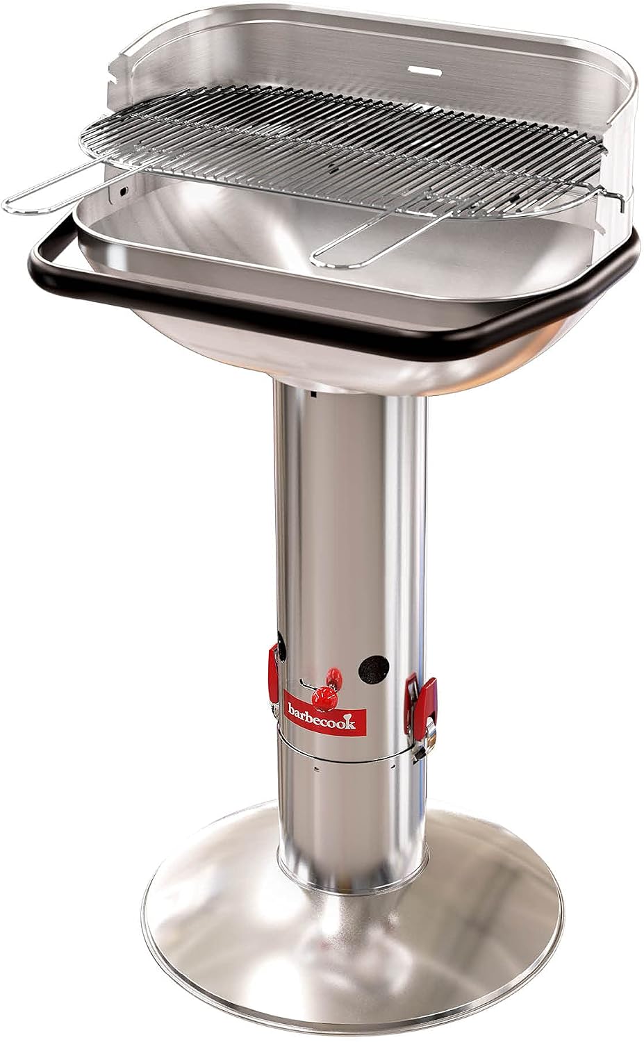 barbecook, Holzkohlegrill, 60x35x101cm, Loewy 55 BBQ mit Windschutz aus edelstahl, Grillen für 10 Personen, Verchromt