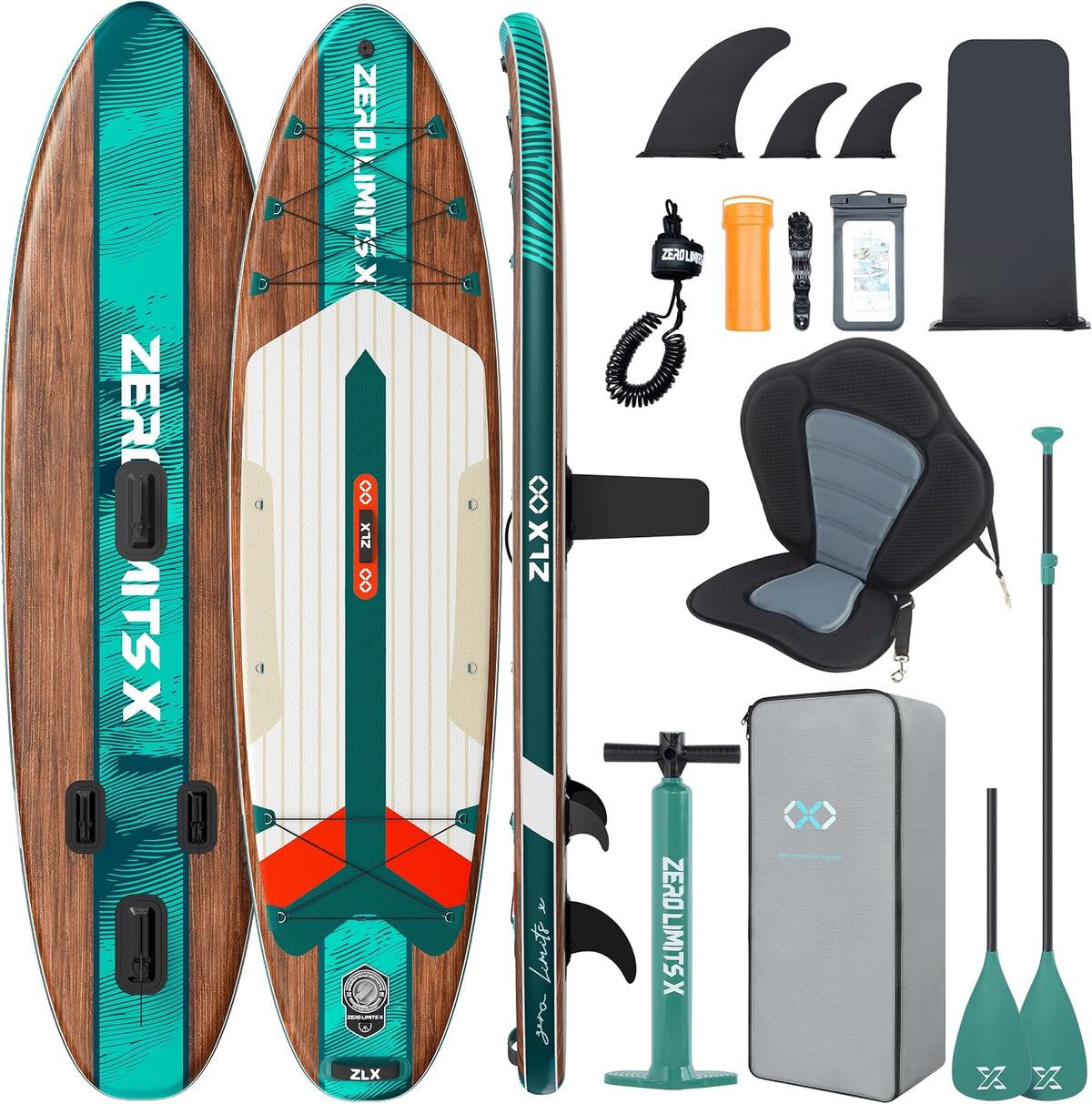ZLX, SUP-Board, 320cm, SUP Board mit Sitz Tragbar Stand up Paddling Board Stabil, Anti-Rutsch Deck