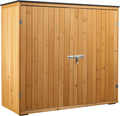 Wiltec, Gerätehaus, 136 x 58 x 127 cm, Gartenhaus mit Doppeltür in Naturfarbe Holz für den Garten